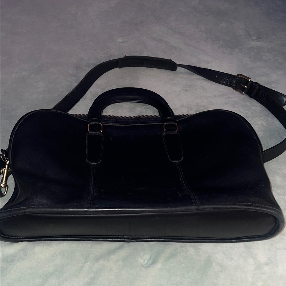 Classic Coach Black Leather Bag